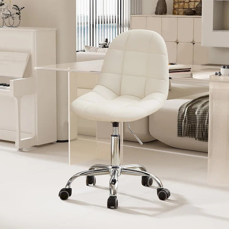 Chaise de bureau sans accoudoirs – Noir/Blanc, style moderne, individuelle