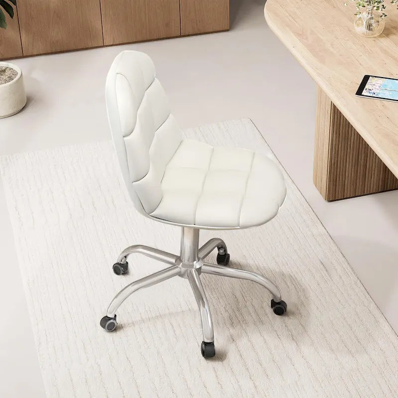 Chaise de bureau sans accoudoirs – Noir/Blanc, style moderne, individuelle