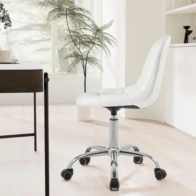 Chaise de bureau sans accoudoirs – Noir/Blanc, style moderne, individuelle