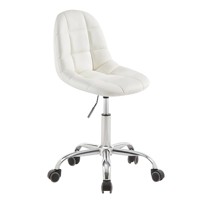 Chaise de bureau sans accoudoirs – Noir/Blanc, style moderne, individuelle