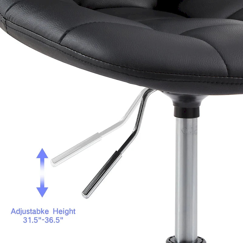 Chaise de bureau sans accoudoirs – Noir/Blanc, style moderne, individuelle