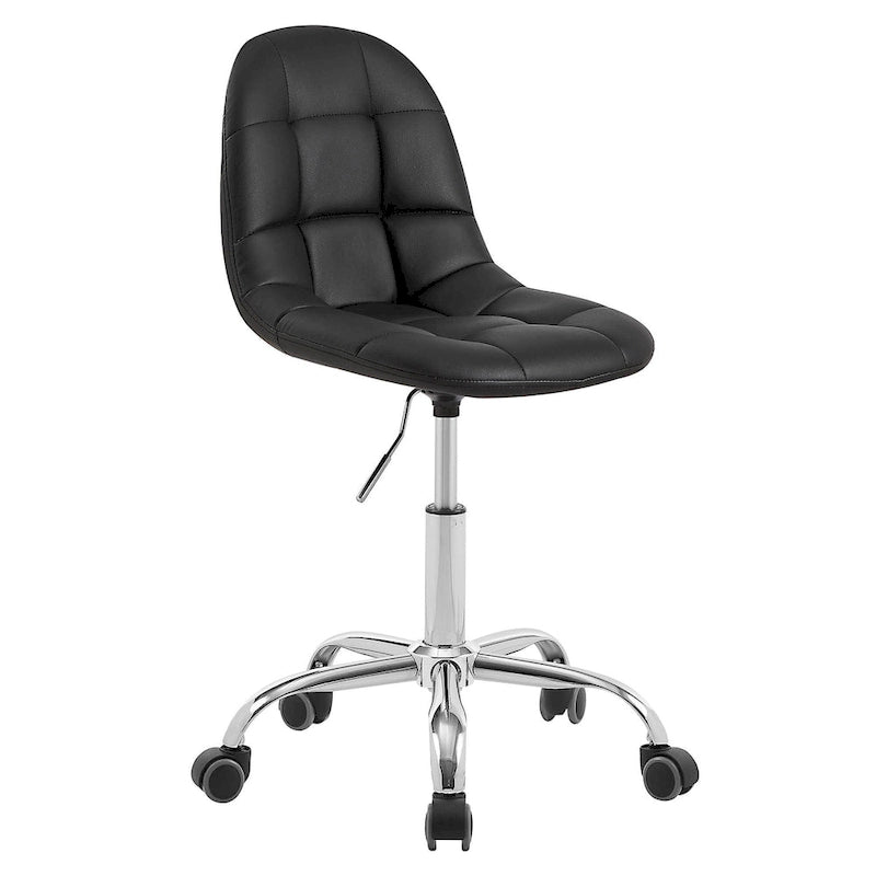 Chaise de bureau sans accoudoirs – Noir/Blanc, style moderne, individuelle