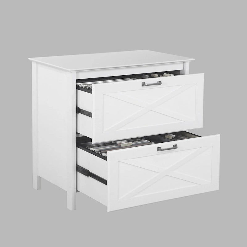 Classeur à 2 tiroirs – Blanc, style rustique, individuel