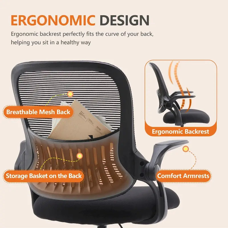 Chaise de dessinateur haute avec accoudoirs relevables – Gris/Noir, Ergonomique, Simple
