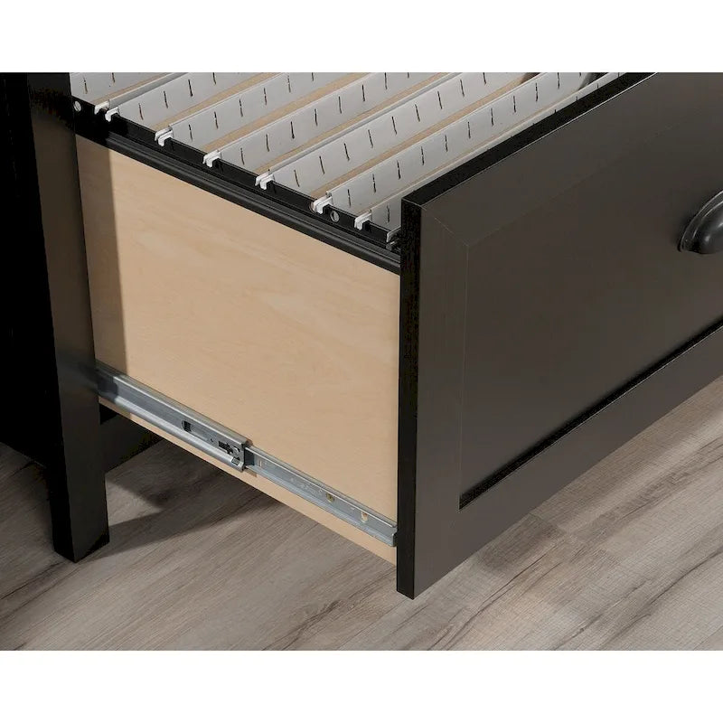Classeur latéral à 2 tiroirs – Noir antique / Blanc cassé, style classique, simple